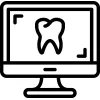 Tooth being displayed on a computer monitor