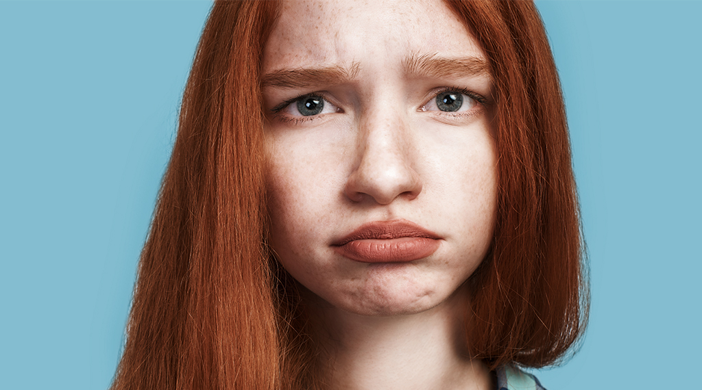 Girl frowning